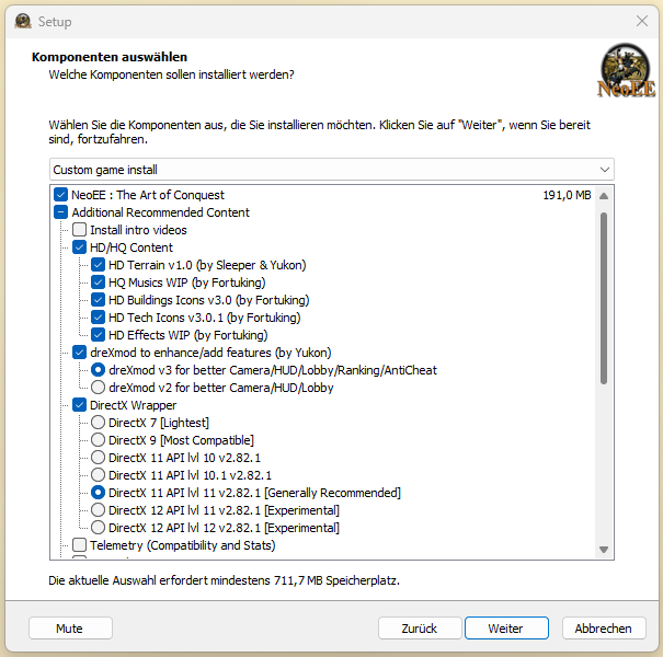 Neo Empire Earth Setup – Schritt 3