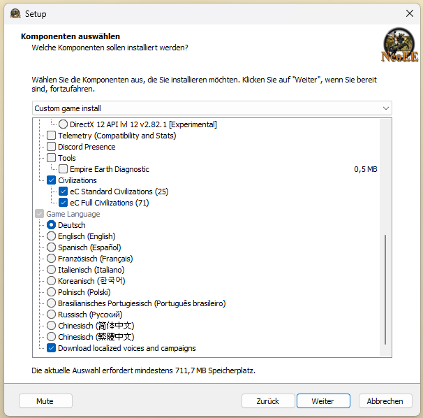 Neo Empire Earth Setup – Schritt 4